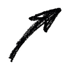 Hand drawn ink arrow illustration in sketch style. Business doodle clipart. Single element for design