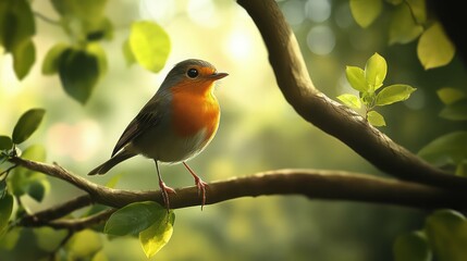 photorelistic bird in a tree