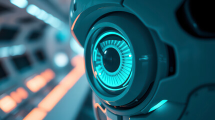 Futuristic Robotic Eye Close-Up