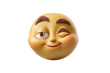 PNG Winking smiley emoji with raised eyebrows and subtle smile