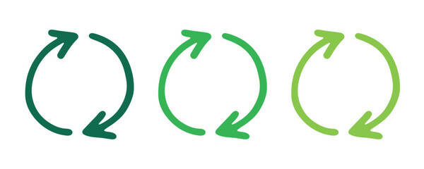 Hand drawn recycle arrow icon Recycling resources symbol Reuse of materials, zero waste, green environment, saving the planet