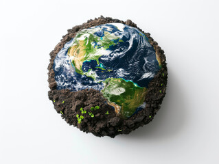 Green environmental theme soil wrapped around the earth