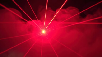 Red Laser Beams in Smoke