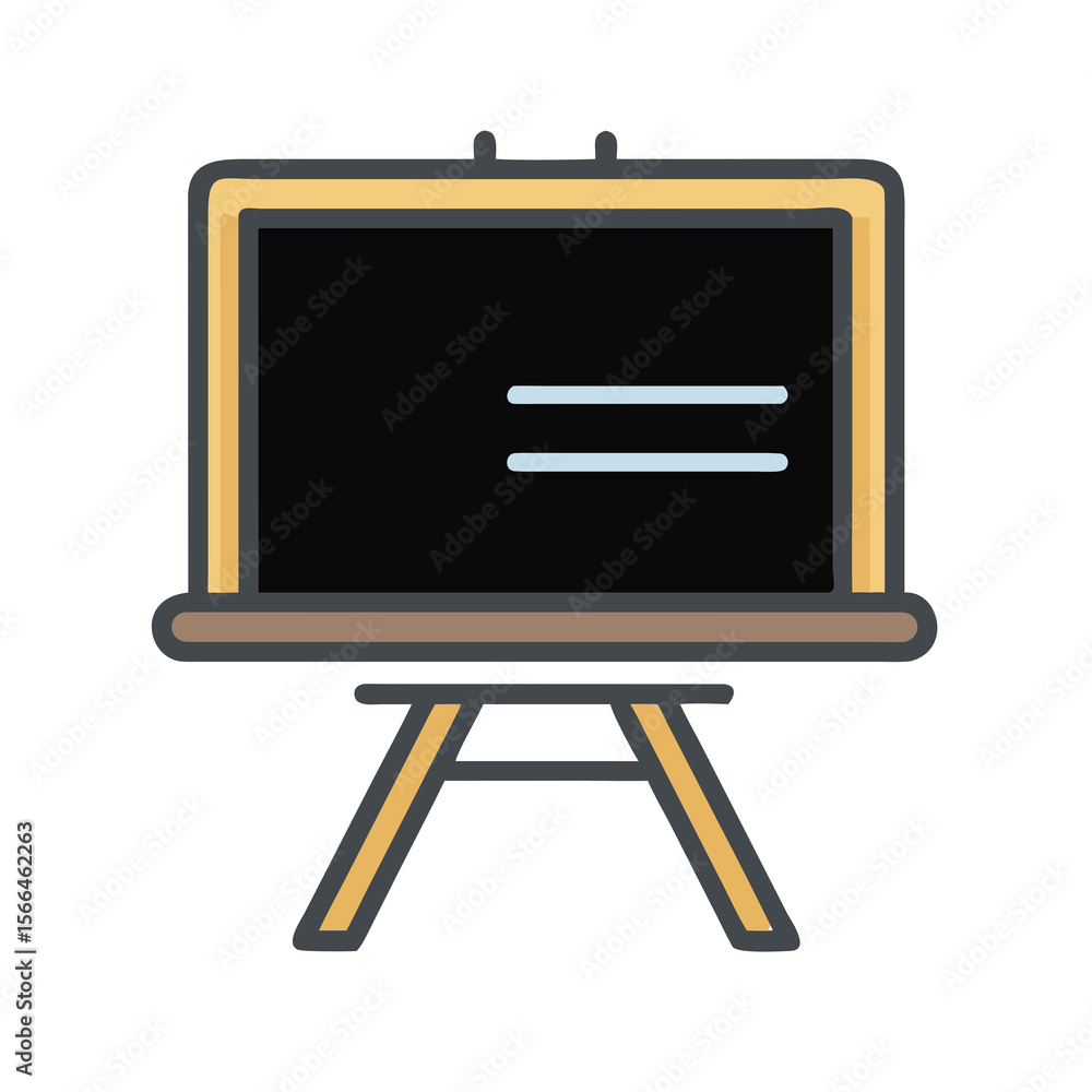 Poster educational easel and blackboard with simple writing presentation for learning and teaching