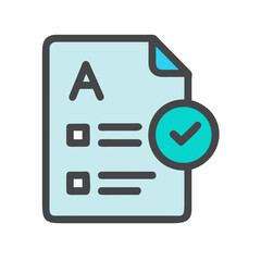Fototapeta premium Illustrating a Document with an A Grade and Checked Items for Successful Completion