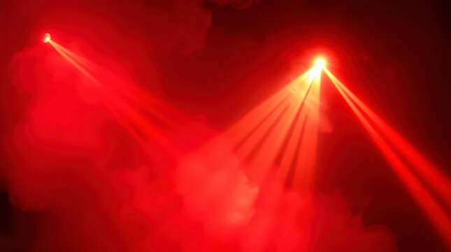 Red Stage Lights and Beams