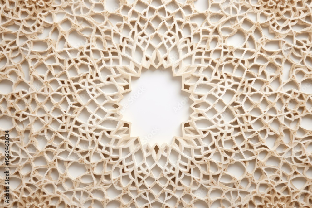 Poster intricate wooden fretwork design creates a captivating visual with star shaped negative space, ideal