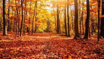 autumn forest in the morning