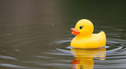 Yellow Rubber Duck Floating on Water: Keep America Beautiful Week Asset
