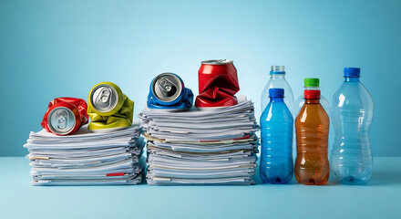 Keep America Beautiful Week: Recyclable Materials - Paper, Aluminum Cans, and Plastic Bottles for Recycling