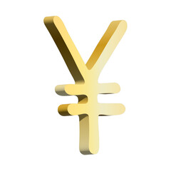 Obraz premium 3d yen currency symbol. Single element for design