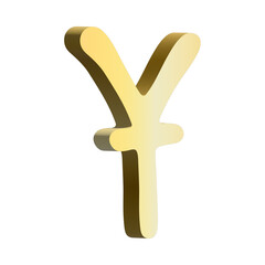 3d chinese yuan currency symbol. Single element for design