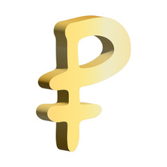 3d russian ruble currency symbol. Single element for design