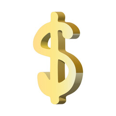 3d dollar currency symbol. Single element for design