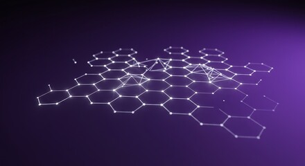 Obraz premium Abstract Hexagonal Network Design with Glowing Connections