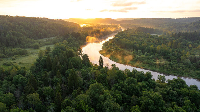 sunrise in gauja national park