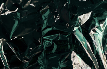 Wrinkled Shiny Plastic Foil Texture in Dark Tones