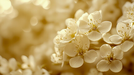 Beautiful Cream Flowers Blooming In Soft Focus