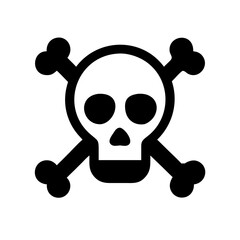 Jolly Roger pirate flag with skull and crossbones, a dangerous symbol of death and warning
