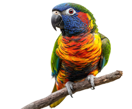 Colorful parrot perched on branch nature animal