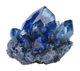Blue crystal cluster natural environment vibrant minerals