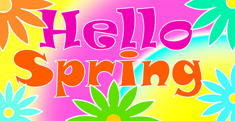 Obraz premium Poster, spring, colorful and fun floral background.