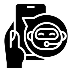 Virtual assistant. This is a vector single icon with a solid style. It is suitable for various purposes, including website design, mobile app design, and logo design.