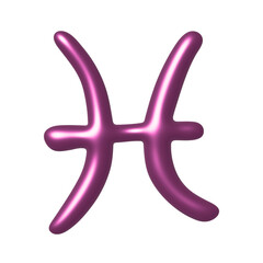 Fototapeta premium 3d pisces zodiac sign Astrology clipart Element for design