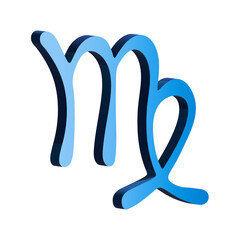 3d virgo zodiac sign Astrology clipart Element for design