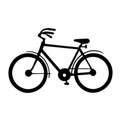 Fototapeta premium Black silhouette of a retro bicycle with curved handlebars isolated on white
