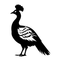 Silhouette illustration of a crested bird, a symbol of unique elegance and style