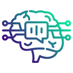 Natural language processing. This is a vector single icon with a dashed line gradient style. It is suitable for various purposes, including website design, mobile app design, and logo design.