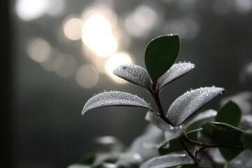 A close up of a plant with water droplets on it