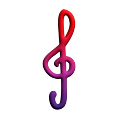 Obraz premium 3d treble clef. Hand drawn musical symbol. Single element for print, web, design, decor, logo