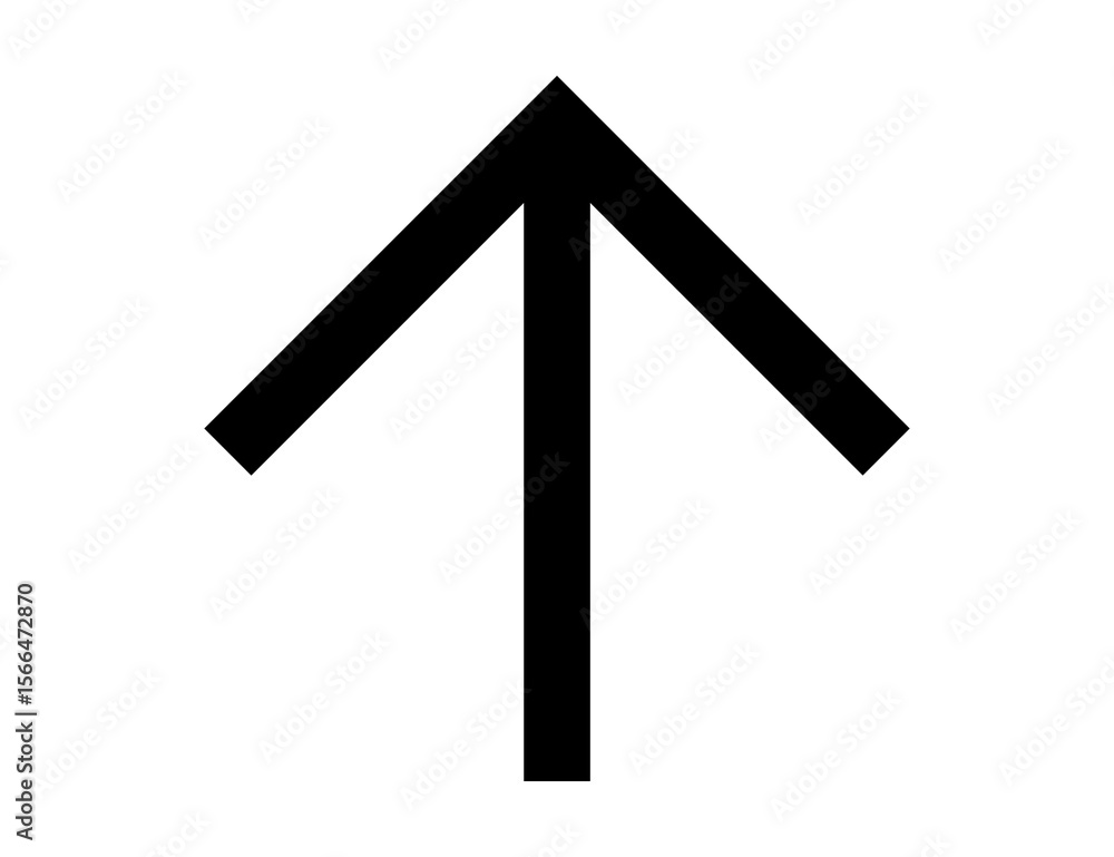 Aufkleber bold black upward pointing png arrow symbol indicating direction and progress isolated on a transpar