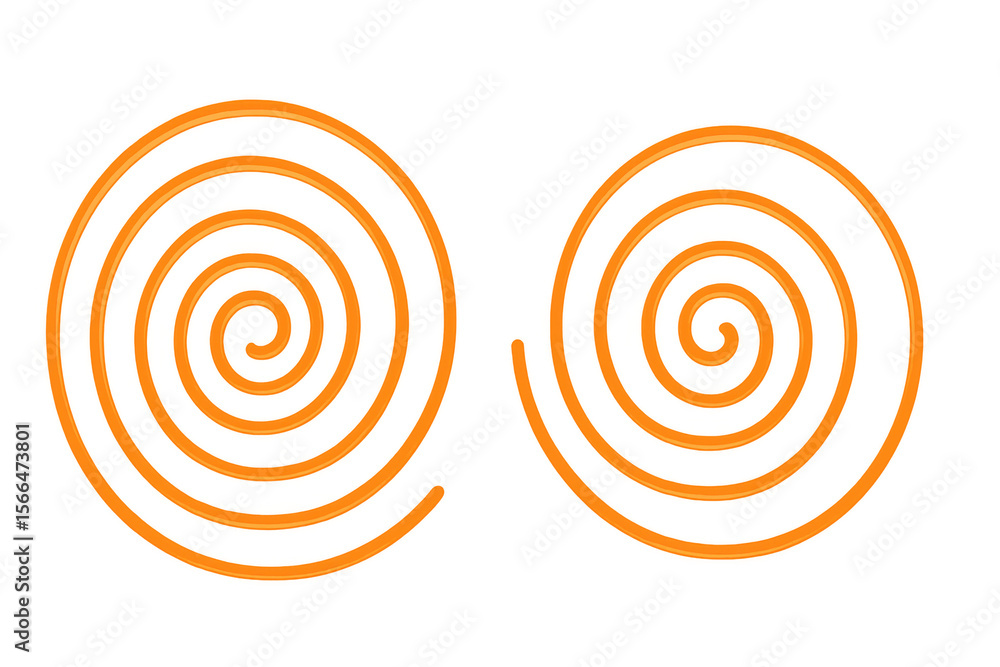 Poster two orange spirals are rotating on a transparent background, creating a mesmerizing visual effect