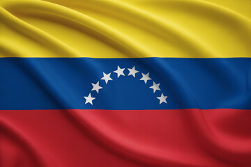 Fototapeta premium Waving Venezuelan Flag Background - Vibrant Colors and Symbolic Stars