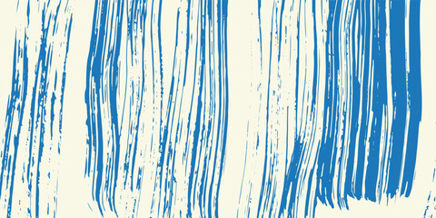 Grunge grainy blue brush stroke with spray texture. Hand drawn distress damaged vintage banner with zigzag bold line. Rough thick brush stroke  modern