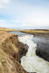 The waterfall of Kolugljufur in North Iceland