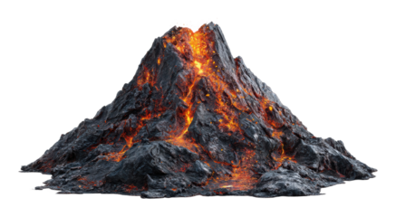 Volcanic eruption spectacle mountain range nature scene dramatic view