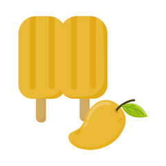 Cute Hand Drawn Mango Double Popsicle