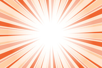 Rumba orange sunburst background. Abstract sun light rays background. 