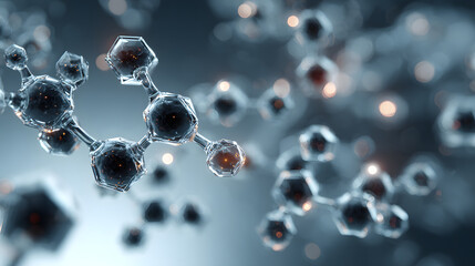 White and light blue medical abstract gradient background with molecules. web banner. Medical background in white and light blue gradient with molecular design.Science, technology and medical concept