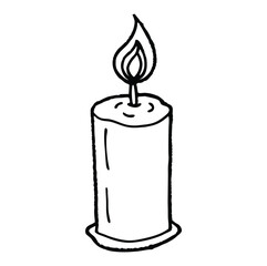candle line art silhouette vector illustration