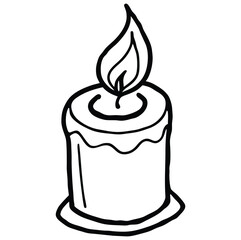 candle line art silhouette vector illustration