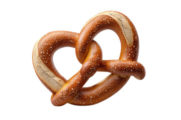 PNG Freshly baked salted pretzel on black background