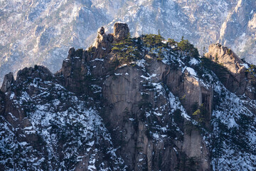 frozen mountain in winter
