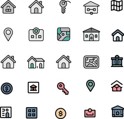 real estate icons set