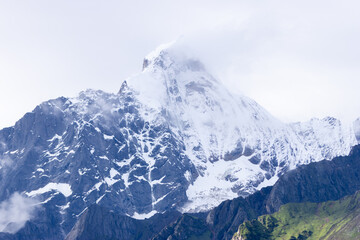 snow covered mountains
