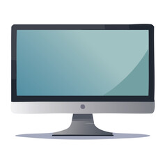 Fototapeta premium Flat Screen Computer Monitor Vector Illustration – Minimalist Design in CMYK